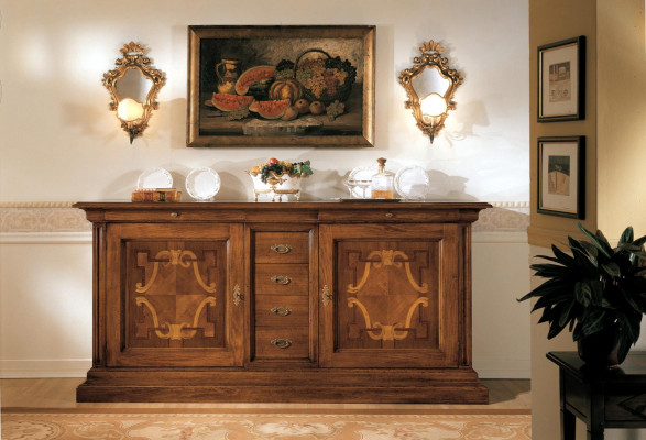 Luxus Italienische Holz Möbel Anrichte Kommode Barock Stil Sideboard Echtholz -> Luxus Italský dřevěný nábytek Vývaz Komoda Barokní styl Sideboard Pravé dřevo