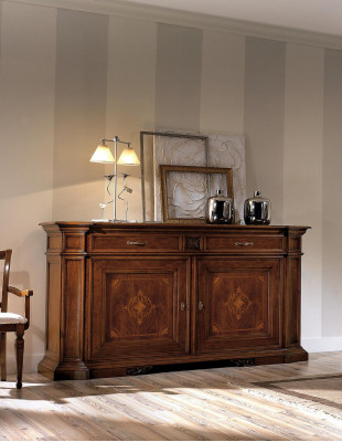 Luxus komoda vysoká skříň komody Sideboard skříně dřevo hnědá Italský nábytek