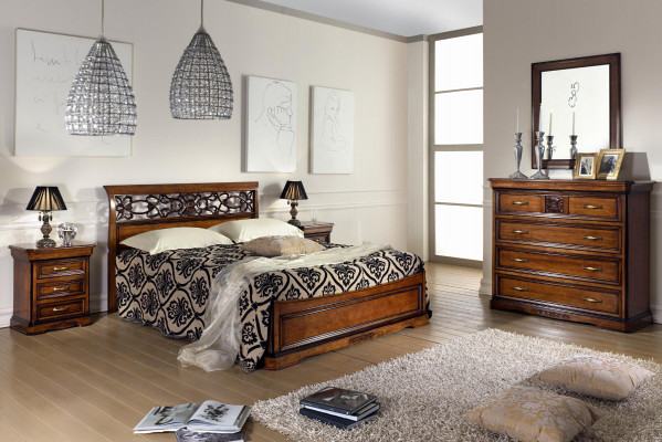 Ložnice Postel Noční stolek Postele Hotel Dvojpostel Sada Luxus Design Nové 3dílný Nábytek