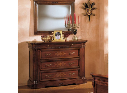 Sideboard, kredenční skříň, komoda se 4 zásuvkami, dřevěný šuplíkový stolek, kredence, komody