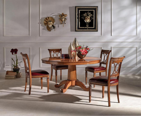 Garnitur 4x židle Art déco potah Design Nové dřevo jídelní židle pokoj sada sedadlo