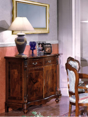 Komoda jídelní skříň sideboard hnědá masivní dřevo skříň komody nábytek