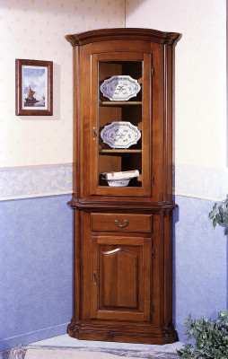 Vitráž Skříň Retro Styl Obývací Pokoj Komoda Skříně Masivní Vitríny