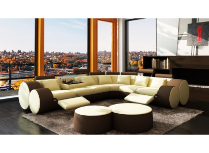 Ecksofa Pohovka Kožená Pohovka - Designer Sedací Souprava Sedadlo Polstr Živá Louka