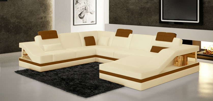Designer Sofa v U tvaru Pohovka rozkládací Pohovka z kůže Garnitury Obývací sestavy Nový
