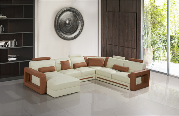 Návrhářská pohovka v U tvaru Rohová sedací souprava Pohovka s potahem z kůže Garnitury Obývací soupravy Nové