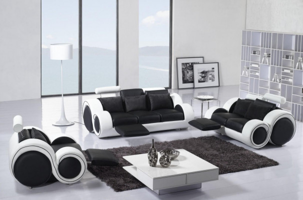 Designer sofa set 3+1+1 sezení kožená pohovka souprava předsíňová sada