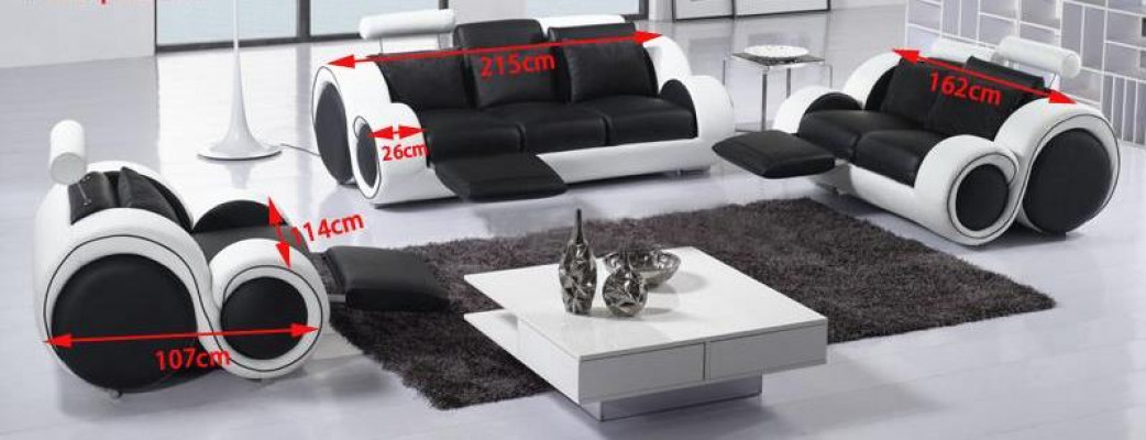 Designer sofa set 3+1+1 sezení kožená pohovka souprava předsíňová sada