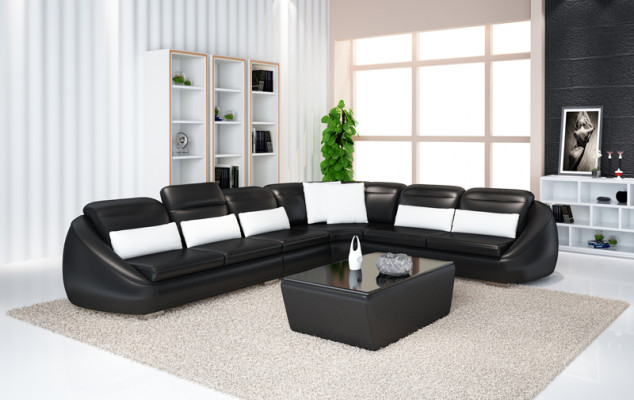 Designer pohovka rohová sedací souprava s otomanem obývací stěna souprava polstrování