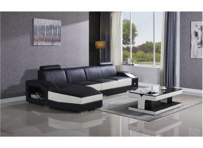 Leder Modern Couch Wohnlandschaft Ledersofa Sofagarnitur Möbel Sofa