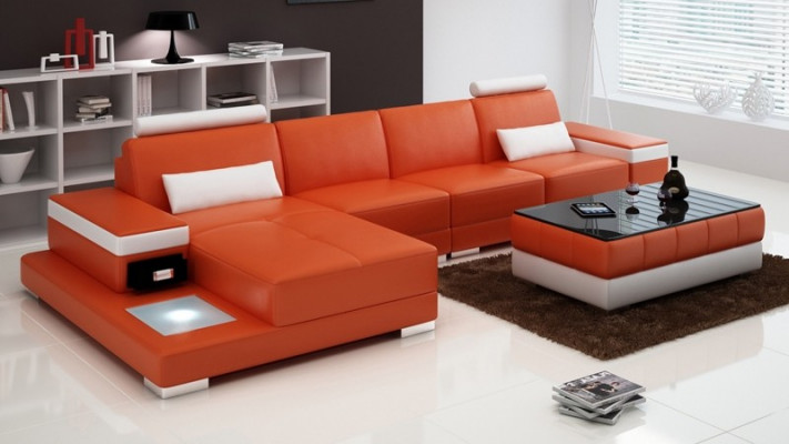 Couch rohová sedací souprava nábytek kůže obývací landschaft sestava design moderní pohovka