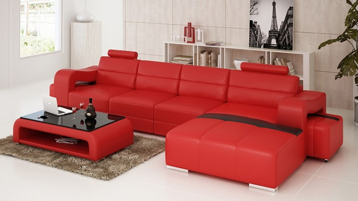 Sofa potah sada obývací stěna design rohová sedací souprava kůže nové L tvar