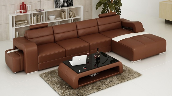 Sofa potah sada obývací stěna design rohová sedací souprava kůže nové L tvar