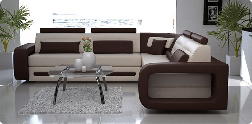 Rohová pohovka Čalouněná pohovka Kožená rohová pohovka Obývací stěna L-tvaru Garnitury