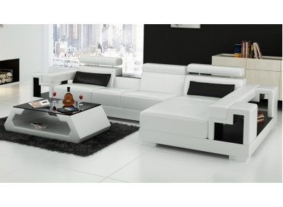 L Form Sofa Couch Polster Garnitur Wohnlandschaft Design Ecksofa Leder