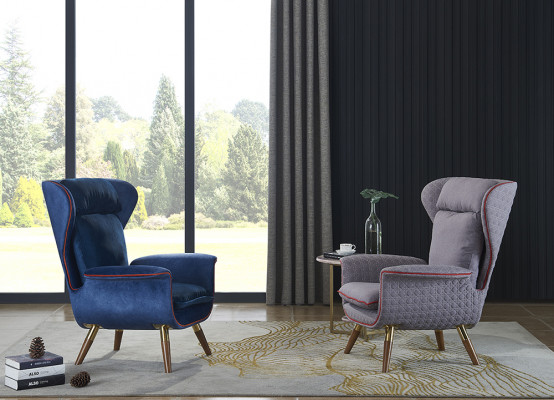 Design křeslo s ušima 1 místné látková pohovka gauč Nábytek nový