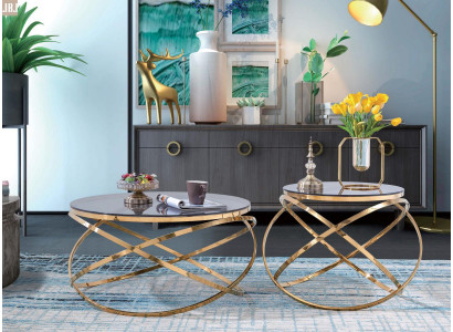 Couch stůl Kulaté stoly Kulatá pohovka Kov Sklo Vedlejší Designér