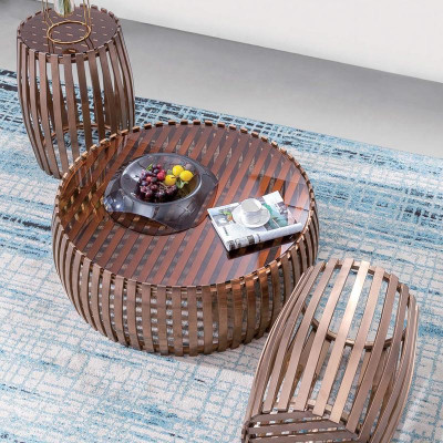Couch Stůl Kulaté Stoly Kulatá Pohovka Kov Sklo Odkládací Designer