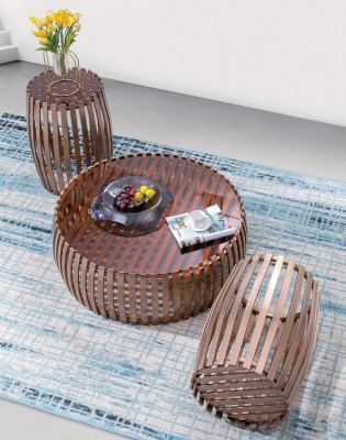 Couch Stůl Kulaté Stoly Kulatá Pohovka Kov Sklo Odkládací Designer