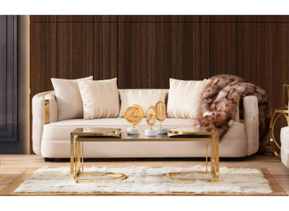 Sofa 3 místný nábytek látková třícestná pohovka luxusní design obývací pokoj moderní styl