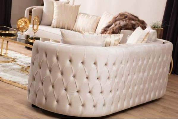 Sofa 3 místný nábytek látková třícestná pohovka luxusní design obývací pokoj moderní styl
