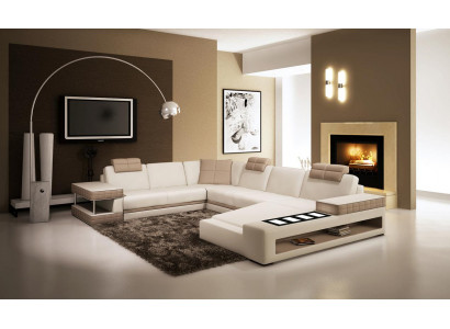 Návrh rohových velkých XXL polštářů rohové pohovky z kůže, sedací soupravy‌.