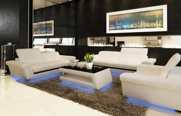 Kožená pohovka, gauč, moderní design s třemi sedadly - sofa Living Landscape 3 výrobku 5136_3ER.
