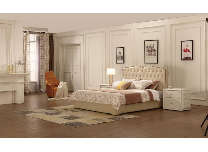 Moderní designový hotel. Postele. Velká manželská postel luxusní dvojitá čalouněná postel.