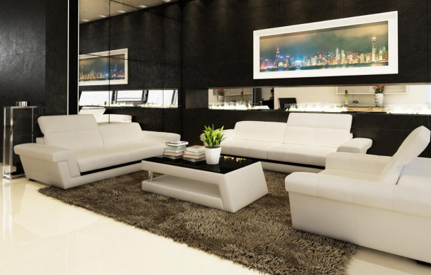 Kožená pohovka, gauč, moderní design s třemi sedadly - sofa Living Landscape 3 výrobku 5136_3ER.