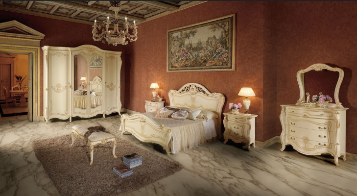 Ložnice Design Luxus Set Postel Sady Postel Nocn´i St´ol´ Skˇř´ıň 7 kusů.