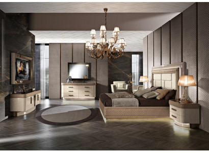 Postel noční stolek komoda ložnice sada design luxus kompletní itálie nový 7dílný.