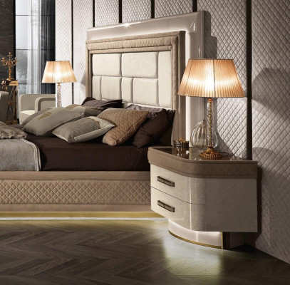 Postel noční stolek komoda ložnice sada design luxus kompletní itálie nový 7dílný.
