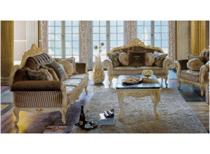 Pohovka gauč Samet Polstrování Sedadlo 3+2 místný set Design Dřevo Pohovky Italsky.