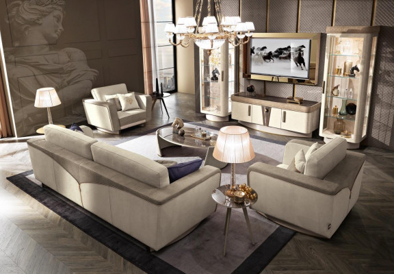 Pohovka 3+1+1 sedáků Set Design Sofas Polster Couchen Relax Moderní pohovka nová