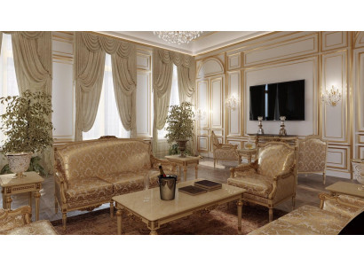 Sofáová sestava 3+1 Set Design Pohovka Čalouněná Pohovka Klasická Luxus Skupina