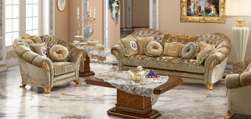 Design Pohovky Tkanina Relax Moderní Souprava Beige Sedací Souprava 3+1 Místná