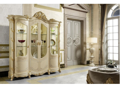 Skříň Echte Anrichte Vitrine Wohnzimmer Möbel Massive Holz Vitrinen Glas