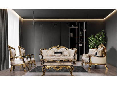 Přeloženo do češtiny: Chesterfield barokní sedací souprava 5dílná sestava pohovka 3+3+1+1 sedák stůl.