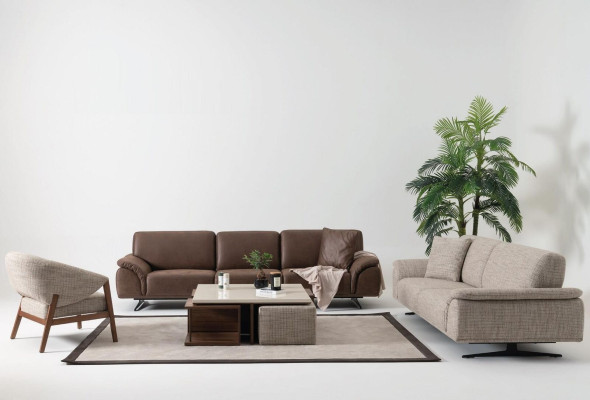 Obývací pokoj Pohovka 3 místa Design Luxus Podavač Couch Moderní Pohovky 250 cm