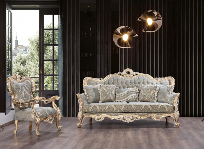 Sofa set Klasické luxusní sedací soupravy s křeslem pro obývací pokoj 3+1 Chesterfield.