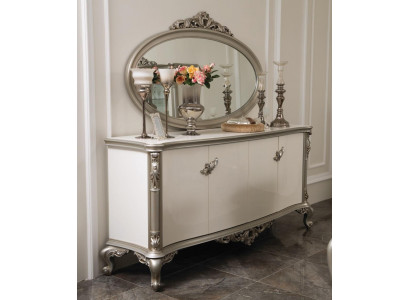 Luxus komoda zrcadlová skupina dřevěná konzole sideboard zásuvky konzoly