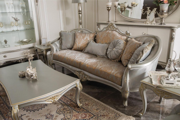 Luxusní konferenční stolek Klasické konferenční stolky Zlatý stříbrný stůl Dřevo