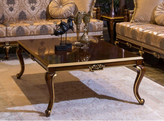 Luxus kavč Braune stolky obývacího pokoje dřevěný stůl nábytek