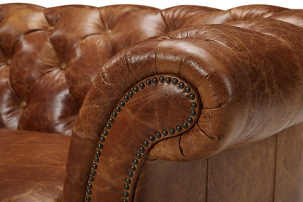 Chesterfield 100% Skutečná kůže Kožená sofa Pohovka Potah Klasická pohovka