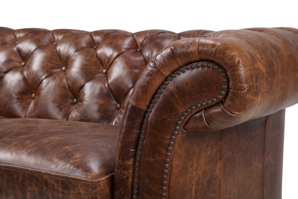 Chesterfield 100% Skutečná kůže Kožená sofa Pohovka Potah Klasická pohovka