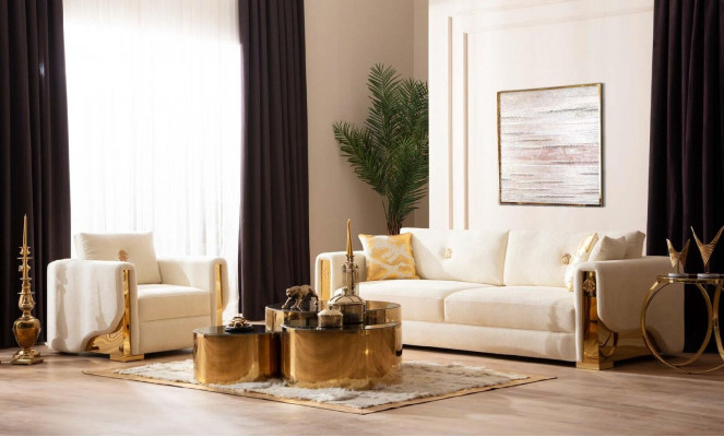 Design jednosedadlová židle textilu obývací pokoj lounge kov luxusní design pohovka nábytek