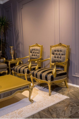 Křeslo Nábytek Židle Art déco Design Textilie Obývací pokoj Křeslo Design Nový