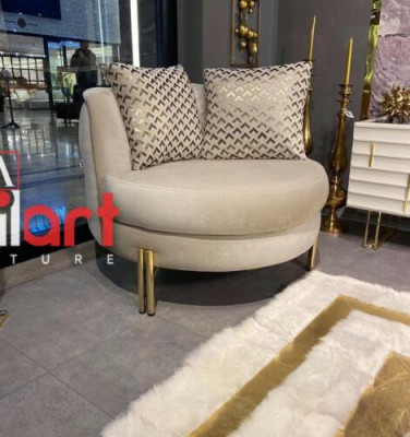 Křeslo sedadlo Sedáč Design Obývací pokoj Potah Dřevo Potah Moderní Luxus Béžový