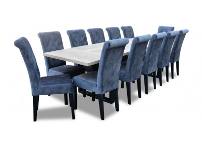 Luxus jídelní designová sestava 7 dílů - stůl + 6 židlí moderní kompletně nová