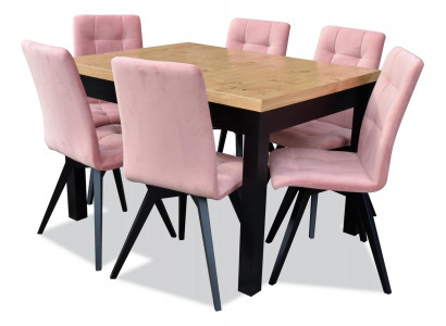 Luxus jídelní skupina garnitury Design 7 kusů Stůl + 6 židlí Křesla Nábytek